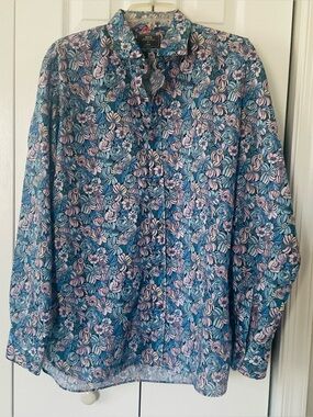 MJ Bale Positano Print Mens Long Sleeve Floral Button Up Aussie Design Shirt LRG